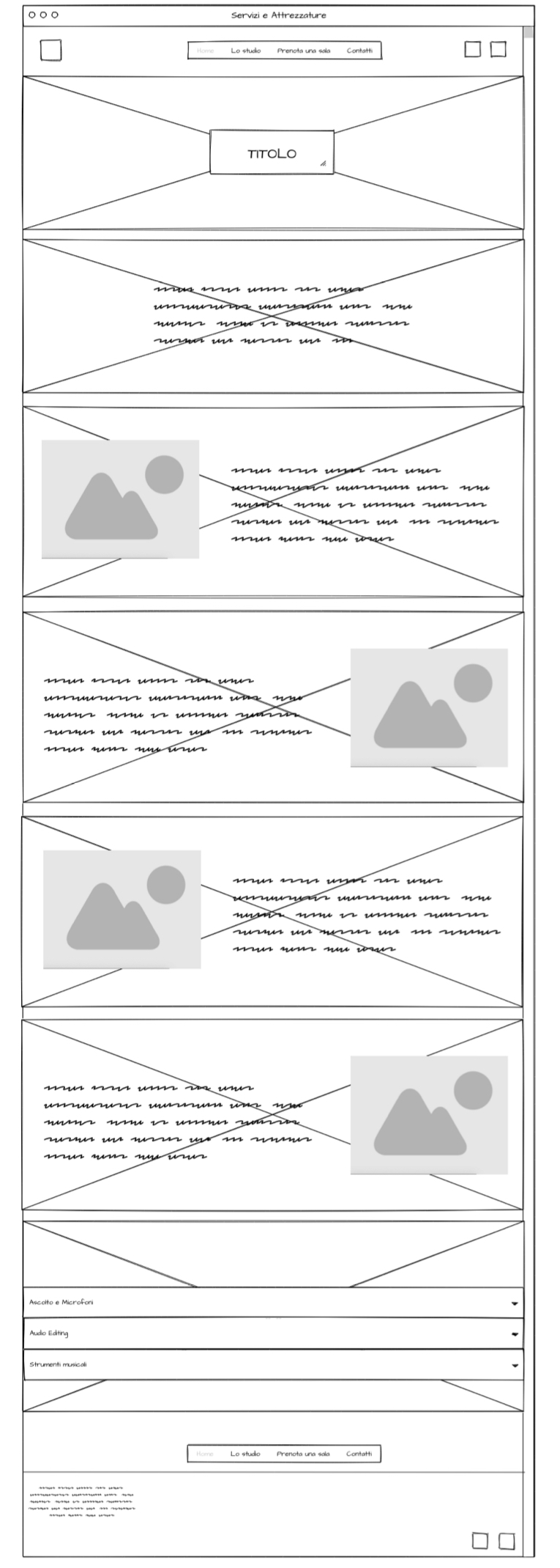 wireframe servizi